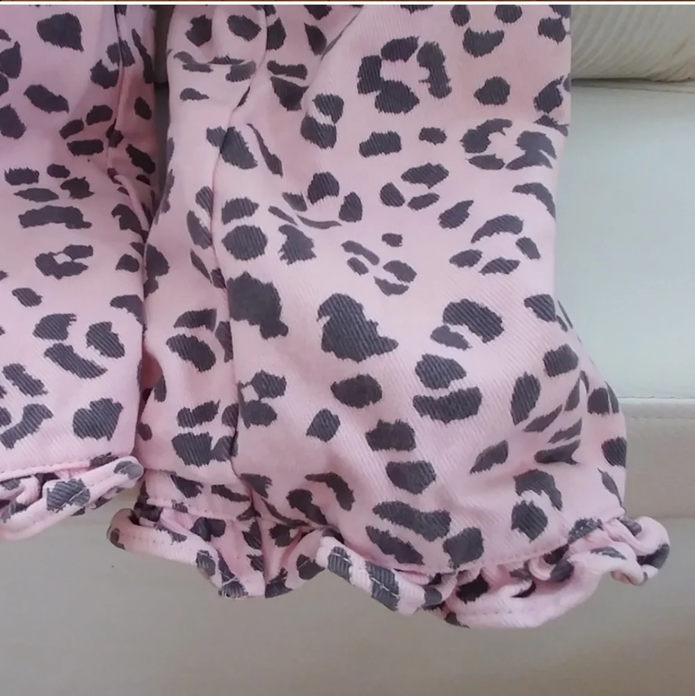 Pink Leopard Gingham Bundle 3-6M Heart Drama Queen Onesie Ruffle Pants Shorts - Picture 14 of 15